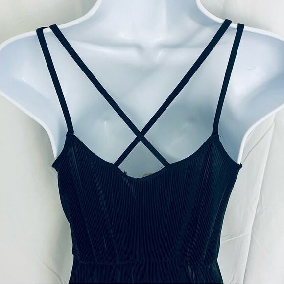 ASOS Sheer Pleated Black Maxi Dress Size 2 - Picture 8 of 11